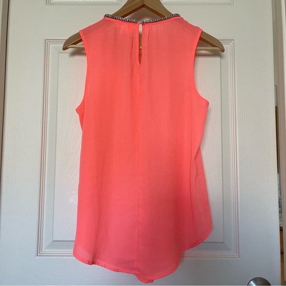 A’gaci Neon Color Sleeveless Blouse w/ Embellished Collar - Picture 5 of 8